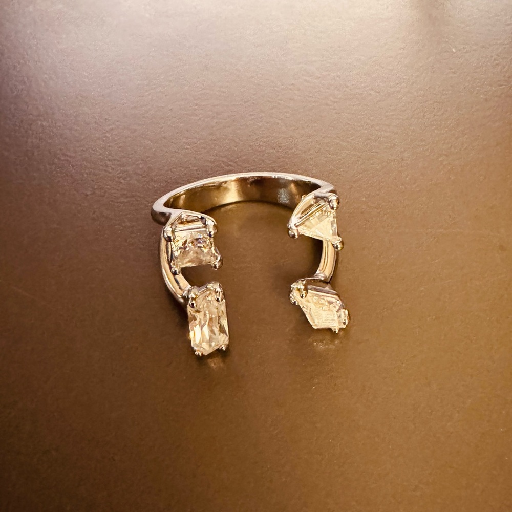 Constella ring, Round cut, White, Rhodium plated
